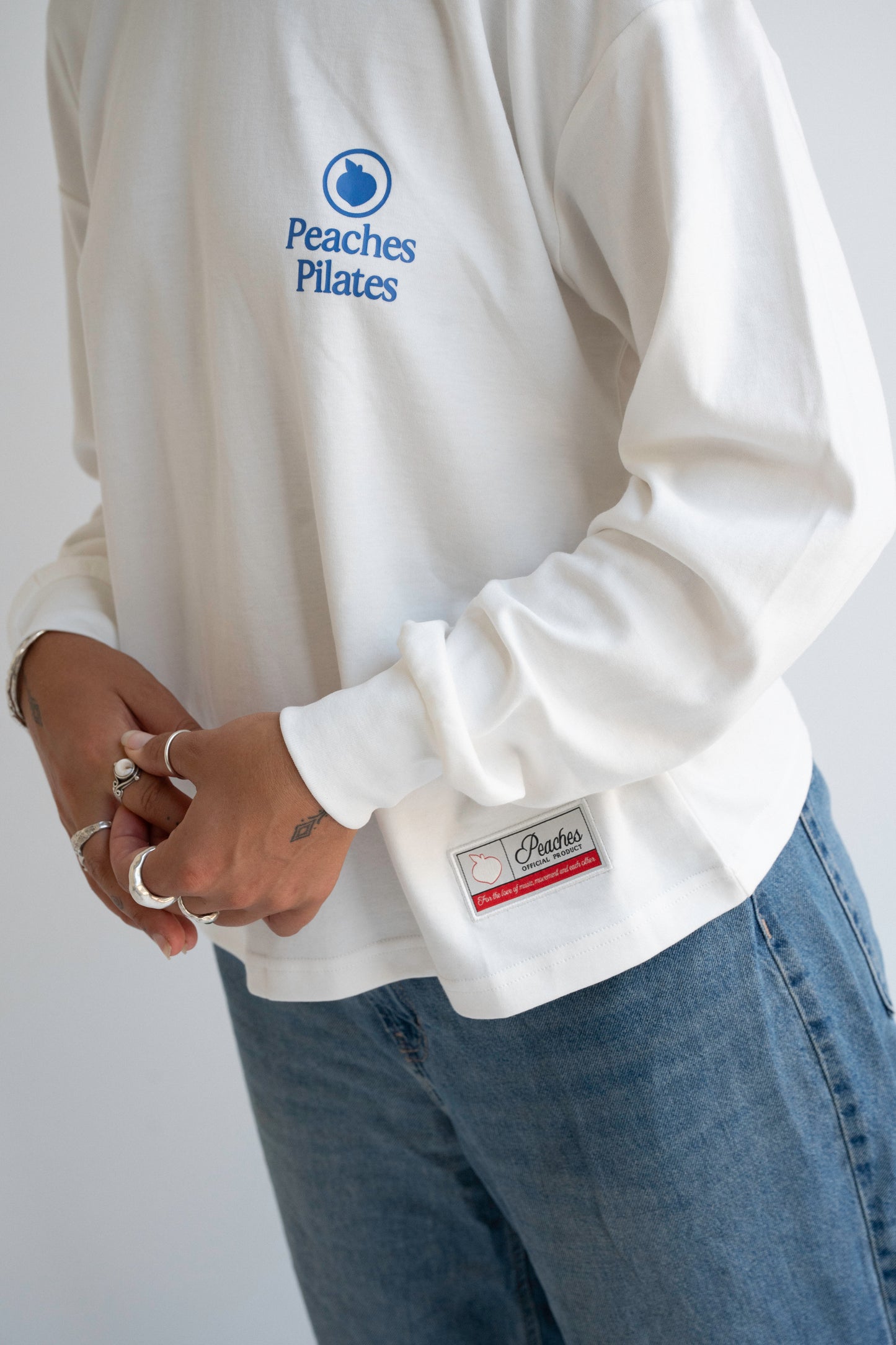 Peaches Strength Dept Long Sleeve Tee - White