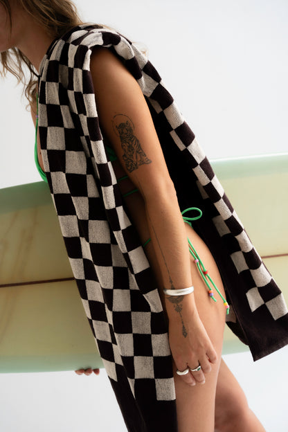 Peaches Towel - Chocolate & Ecru