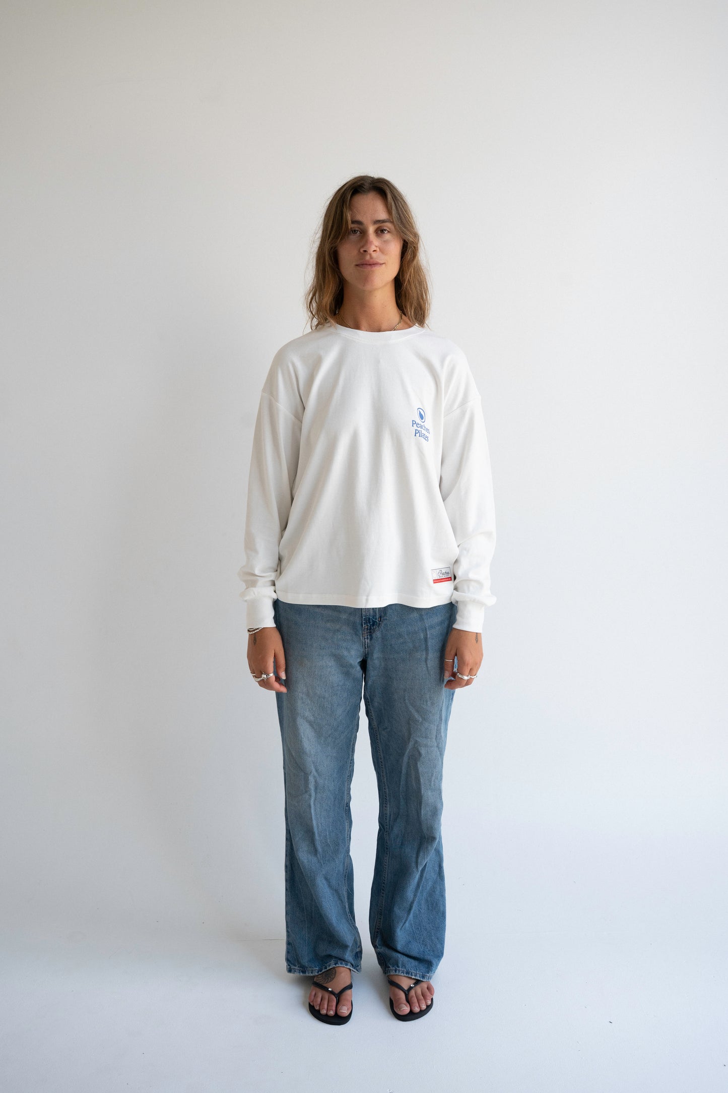 Peaches Strength Dept Long Sleeve Tee - White