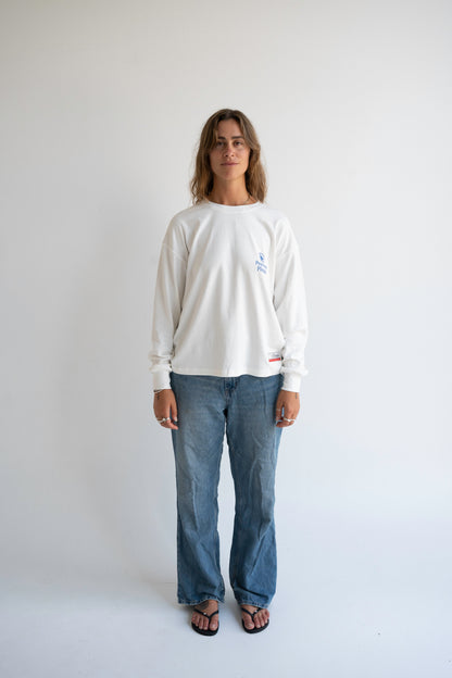 Peaches Strength Dept Long Sleeve Tee - White