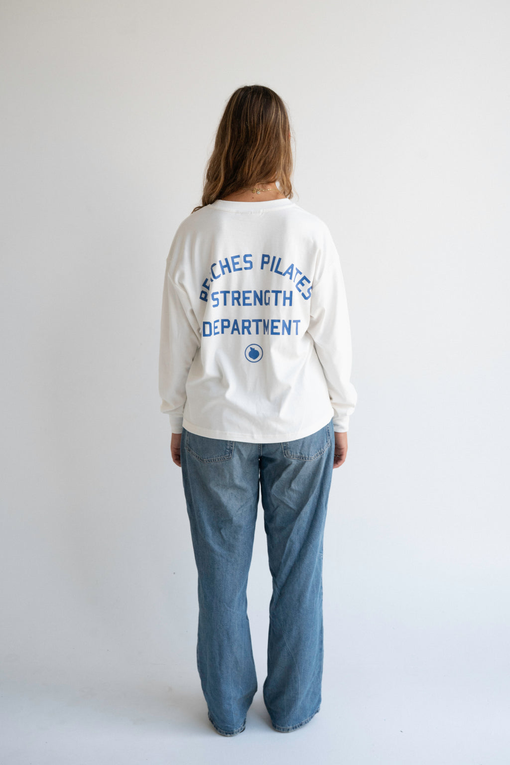 Peaches Strength Dept Long Sleeve Tee - White
