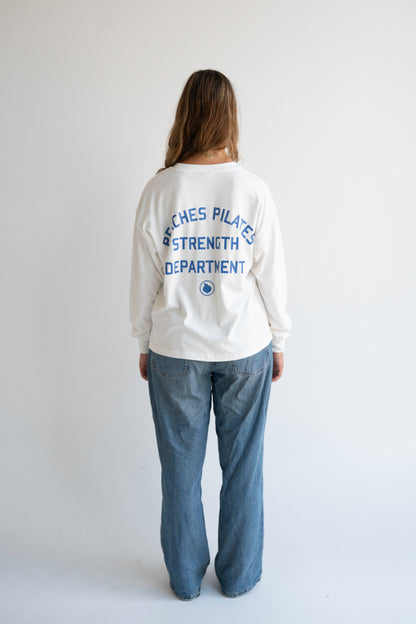 Peaches Strength Dept Long Sleeve Tee - White