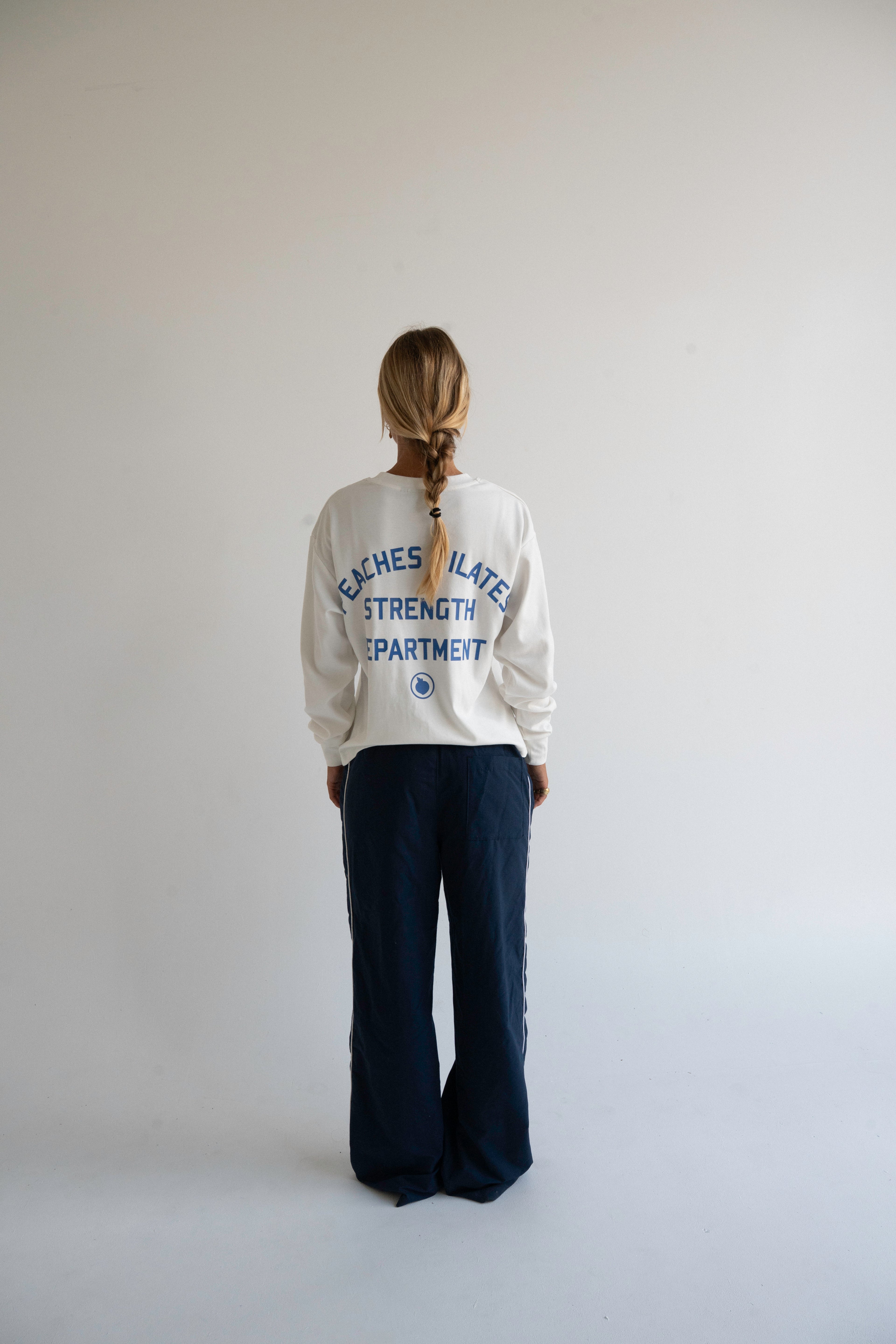 Peaches Strength Dept Long Sleeve Tee - White