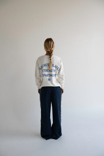 Peaches Strength Dept Long Sleeve Tee - White