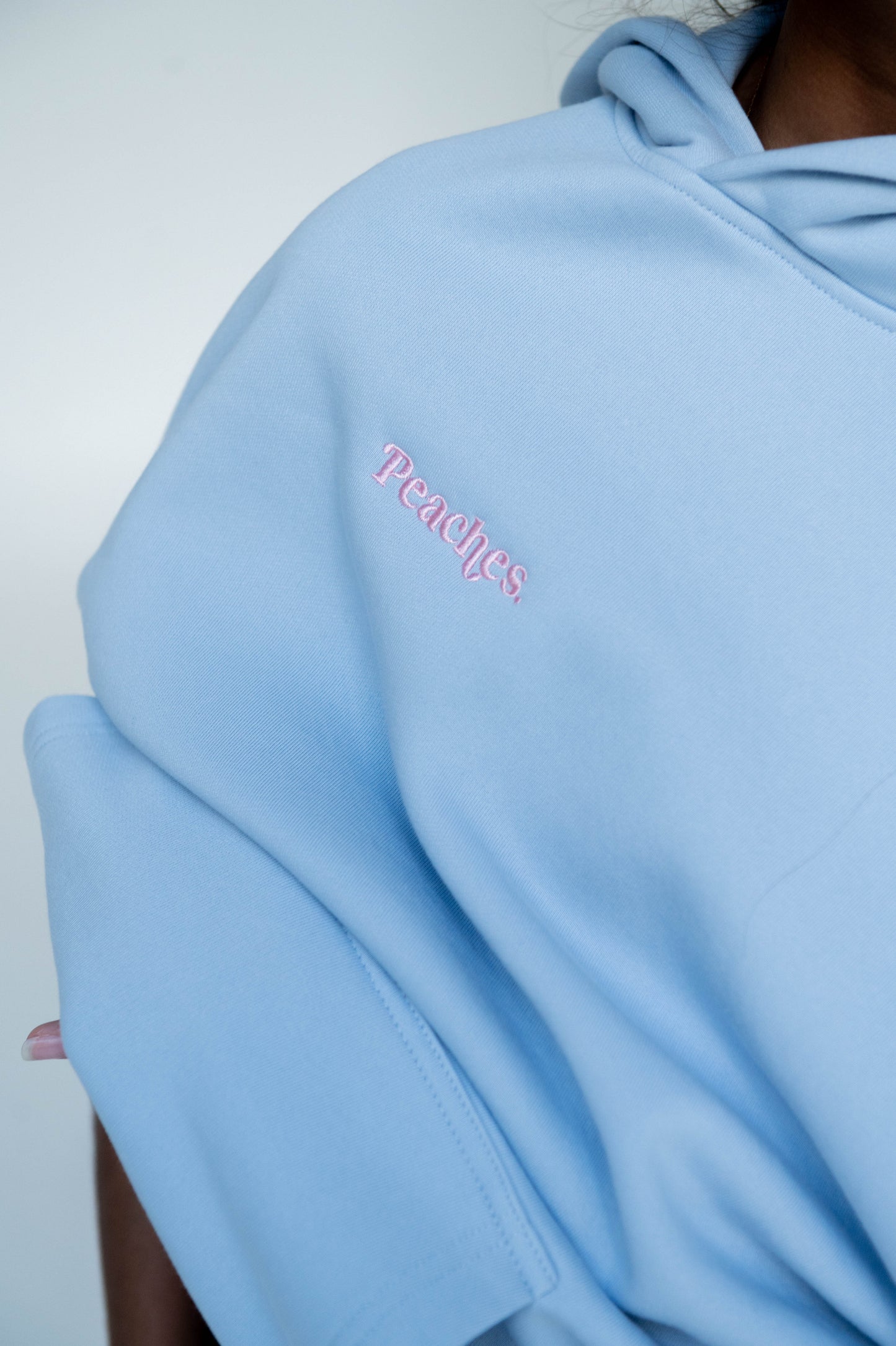 Peaches Bubblegum Hoodie (Baby Blue and Candy Pink)