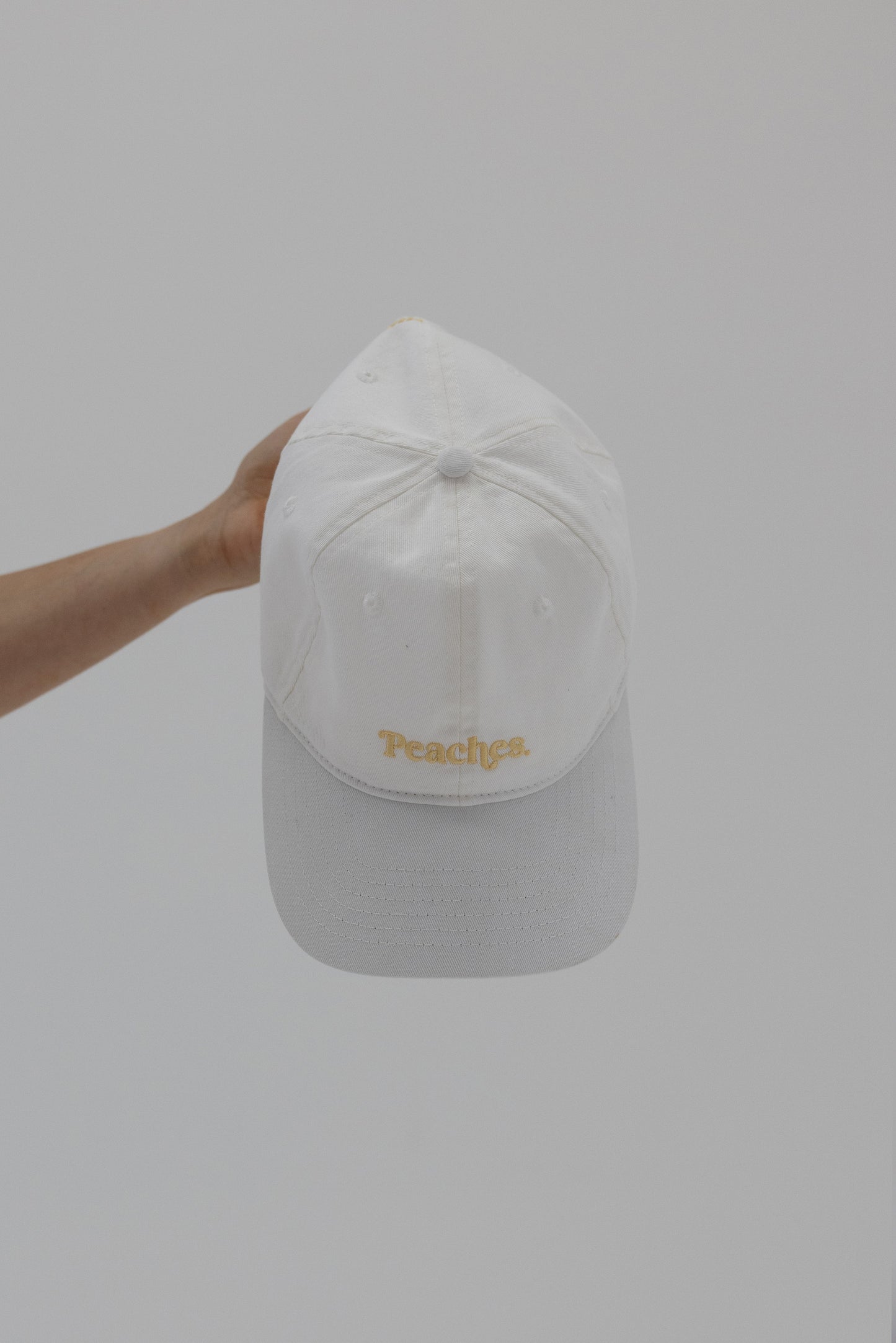 Peaches Dad Cap (White/ Butter Yellow)