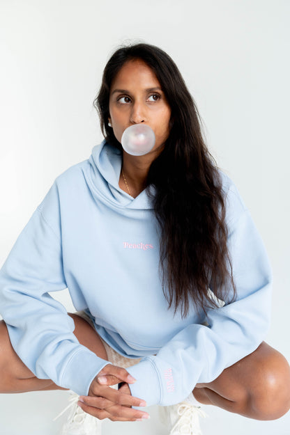 Peaches Bubblegum Hoodie (Baby Blue and Candy Pink)